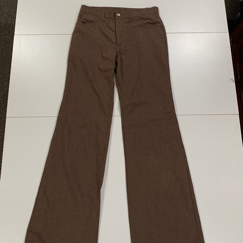 vintage 1970s wrangler brown flared bottom pants